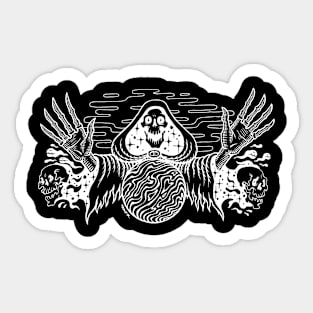 Black Magic Seer White Print Sticker